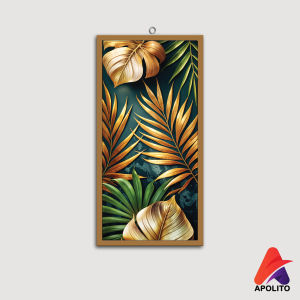 HIASAN DINDING DAUN ABSTRAK MONSTERA EMAS AESTHETIC (15X30) WALL DECOR PAJANGAN DINDING RUANGAN