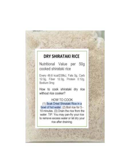 Shirataki Dry Rice G Shiratake Konjac Rice Lazada Ph