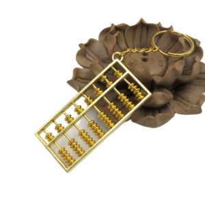 ILOIQD Removable Alloy Abacus Pendant Gold-plated Crafts Abacus Keychain Simple Fortune-attracting Calculator Ornament Tourism Gift