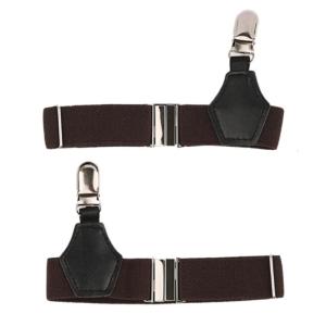 2Pcs Elastic Mens Socks Holder Sock Suspenders with Metal Clips for Formal or Business Stockings Socks Garters Belt