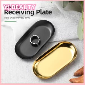 🔥🔥🔥yaojun ถาดเก็บเครื่องประดับทำเล็บทำจากโลหะถาดเก็บเครื่องสำอางถาดใส่ขนมเค้กผลไม้จานขนมขบเคี้ยว