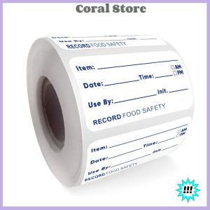 【Coral】💖【HOT SALE】🎈🎈 500PCS ROLL KITCHEN Sticker ตู้เย็นตู้แช่แข็ง Food Storage date Content LABEL