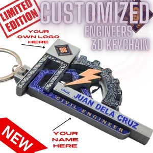New Custom Personalized PICE Civil Engineer 3D Keychain Gift and Souvenirs