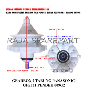 GPGK GIRBOX MESIN CUCI / GEARBOX / GEARBOX 2 TABUNG PANASONIC 11 PENDEK 009G2