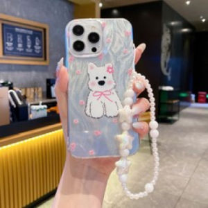 Cute Lanyard Phone case for iPhone 17 16 15 14 Pro Luxury Chain Cartoon Puppy Girl Cell Phone case for iPhone 13 12 11