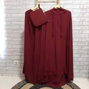 Mukena bahan crinkle lasser cut 2in1 ukuran fit to XXL