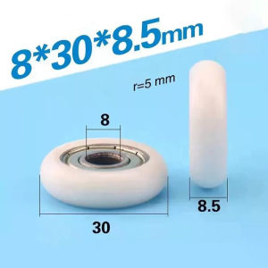 MOTOGO 1Pc 608 ZZ 8*30*8.5mm POM Nylon Round Type Roller Wheel POM Wrapped 608ZZ Bearing Pulley Plastic Wheel Nice