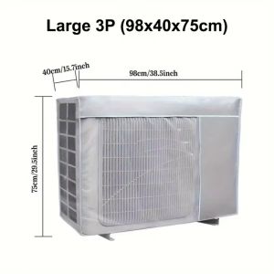 MUSCLEX Multisize Air Conditioner Cover Dustproof Silver Air Conditioner Protective Sunscreen Cover Outdoor