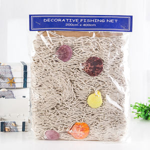 Jaring Ikan Laut Mediterania Dekorasi Dinding Ruma 1m*2m Jala Ikan Hiasan Dinding Jaring Rumbai Kerang