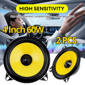 LaBo 2 PCS Speaker Pintu Mobil 4 Inch Super Bass Subwoofer Stereo 2 Way HiFi 60W LB-PS1401D