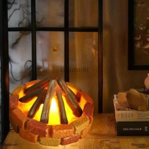 [COD] Bsuimki 1:12 Dollhouse thu nhỏ Led Lửa Trại Cắm trại cảnh mô hình trang trí nội thất đồ chơi nhà búp bê phụ kiện