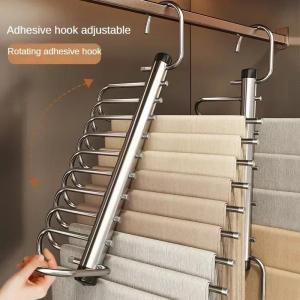 Folding Magic Pants Hangers 5/9layers Stainless Steel Space Saving Clothes Rack Organizer For Wardrobe Trousers Jeans Scarf2026