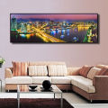 Tranh thành phố hiện đại, tranh canvas khổ lớn, tranh trang trí khách sạn. 