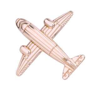 1Pc New Retro Airplane Minimalist Striped Brooch Mens Classic High End Texture Banquet Accessory Gold Silver Brooches Jewelry Gift