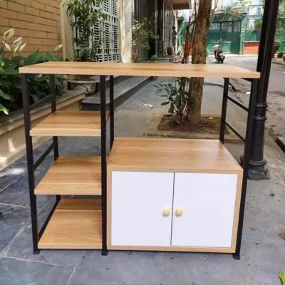 KỆ TỦ LÒ VI SÓNG khung sắt sơn tĩnh điện sàn gỗ MDF cao cấp KỆ TỦ BẾP đa năng