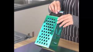 4 Sides Grater For KitchenStainless Steel Cheese Grater With HandleMulti-Function Vegetable Slicer Food Shredder For CheesGingerVegetablesDishwasher Safe Gold