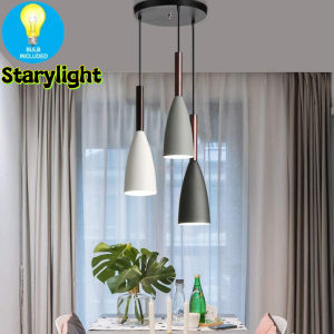 【Free Bulb】Modern Dining Chandelier Ceiling Light Nordic Minimalist Pendant Light E27 base drop light Dining Modern Hanging Light
