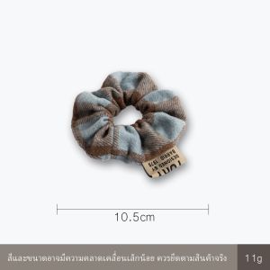 ยางรัดผมวินเทจลายตาราง สไตล์เกาหลี ผ้าสักหลาดนุ่ม ยืดหยุ่น ใส่สบาย