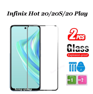 For Infinix Hot 20 Hot20 5G  2pcs HD Full Cover Black Edge Screen Protector For Infinix Hot 20S 20 Play Tempered Glass Film