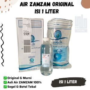 AIR ZAMZAM 1 Liter ASLI ORIGINAL 100% Zam zam 1L zam-zam mineral water murni haji umroh hadiah Liter