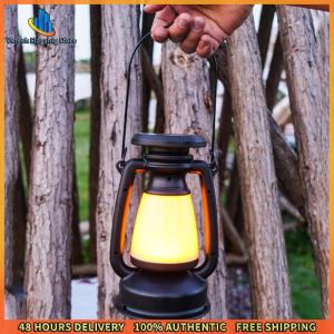 Vktech โคมไฟ LED วินเทจ 800mAh/1200mAh กันน้ำ ชาร์จ USB Type-C พลังงานแสงอาทิตย์ สำหรับการตั้งแคมป์กลางแจ้ง