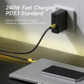 Hagibis USB C เป็น USB C สายที่ชาร์จความเร็วสูงจอแสดงผลแอลอีดี Type C PD 240W สายชาร์จ5A สายสำหรับ iPhone ถ่ายโอนชาร์จอย่างเร็วโอนถ่ายข้อมูล15/15 Pro Max Air Android iPad MacBook Pro. 