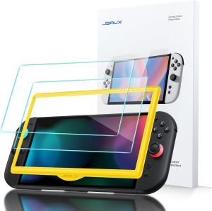JSAUX Nintendo Switch 2 Screen Protector Anti-Glare 2-Pack Switch2 Matte Tempered Glass Protector with Guiding Frame