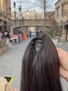 马尾假发女抓夹神器微卷自然长发网红辫子仿真人发长卷发假马尾辫Ponytail wig womens grabbing clip artifact micro curly natural long hair internet famous braid simulated human hair long curly hair fake ponytail