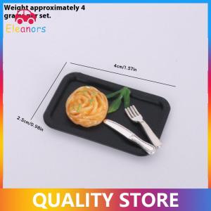 [Eleanor] 5Pcs Simulated Steak Pasta Plate Knife And Fork Model Kit Dollhouse Kitchen Food Decoration Toy DIY Accessories