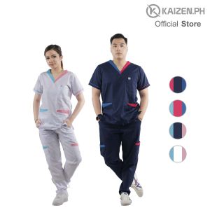 Scrub Suit 1st Gen KSS-31 KOREAN INSPIRED TRI-COLOR COMBI Top 6-Pocket Pants Series