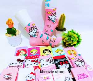 khenzie - 3 pasang kaos kaki anak perempuan TK SD/ kaos kaki anak TK SD / kaos kaki  motif karakte