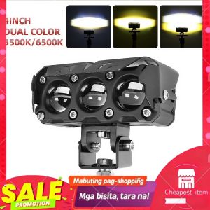 3-Lens LED Off-Road Light – 12V/24V Waterproof Dual Color Ideal for Night Driving and Visibility