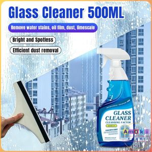 500ml Glass Cleaner Spray Water Stain Remover For Bathroom Mirror Window Car Windshield
