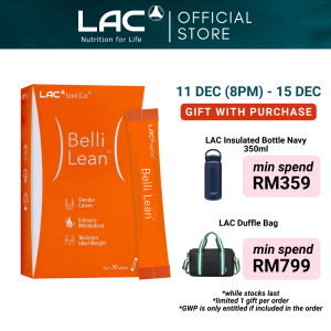 [Expiry Aug 2026] LAC LEANCUT Belli Lean (2g x 30 Sticks) for Belly Fat Storage and Weight Loss