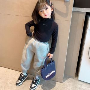Blouse Kids Girl Baby Girl Long Sleeve Shirt Kids Cotton Blouse Turtleneck Solid Color Base Coat Baby Girl Clothing