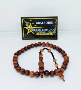tasbih 33 butir kayu galih bidara arab size 10 mm