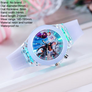 [SG Seller Fast SHIPPING](Free gift box) FROZEN Princess Quartz WatchFrozen Anna Elsa Watch Kids Watch With LED Light Cartoon Quartz Watch for 3~6 years old kids Girls