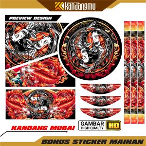 Jual sangkar murai Harga Terbaik & Termurah terupdate motif ikan koisayap srigala naga singa kartun 3d