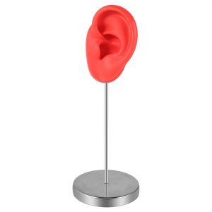 YOUSHI TOP Piercable Human Ear Model Rack Alloy Stand Multicolor Earrings Display Stand Durable Soft Silicone Ear Model Crafts DIY