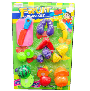 Kids Fun Cutting Fruits and Vegetables Food Play Toy Set Fruit Playset Early Teaching Learning Toys Mainan Dapur Budak