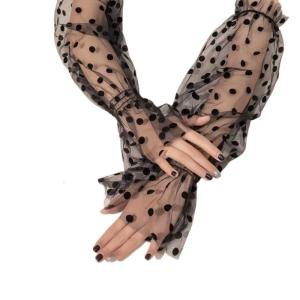 Removable Bridal Dot/ Heart Pattern Sleeves Wedding Removable Long Sleeves White Handmade Wedding Bridal Arm Decorations