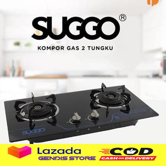 Suggo SG - 208 Kompor Gas Tanam 2 Tungku Tempered Glass Multifungsi ...