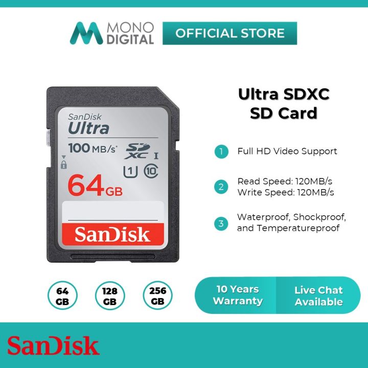 SanDisk Ultra SD Card 80-120Mb/s Class 10 UHS-I Memory Card