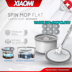 XIAOMI Spin Mop Clean Water Mop Floor Cleaner Spinnable with Bucket Floor Cleaner Mop Set Mop Spinner 360 Mop with Bucket Floor Mop Lantai