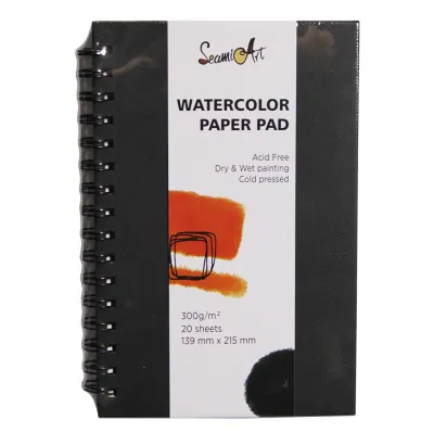 SEAMIART WATER COLOUR PAPER PAD Medium- SA-XQSCB-M20 Sheets 139mm X 215mm