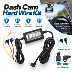 CHUAN Bảo vệ điện áp thấp. Bộ dây cứng cho camera hành trình Đầu nối cầu chì 32m Dây nguồn cho camera hành trình. Dây giảm áp cho camera hành trình