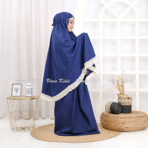 Mukena Anak Tanggung 2in1 Resleting Katun Polos