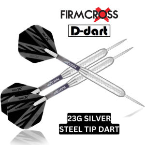 FIRMCROSS Steel tip Darts - 23G Black Silver Brass DARTS STEEL DART  WITH PU DART CASE