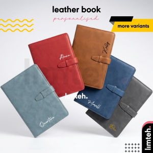 Personalised A5 Leather Notebook Journal Dairy Monogram with initials Name  Christmas Gift  Farewell Gift