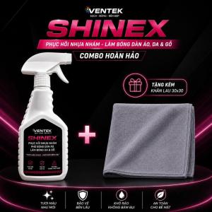 Dung Dịch Phục Hồi Nhựa Nhám Bóng Vỏ VENTEK ShineX 450ml Dưỡng Dàn Bóng Làm Đen Bề Mặt Nhựa Nhám Xe Ô Tô Xe Máy...